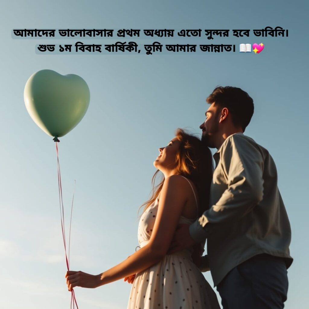 আমাদের ভালোবাসার প্রথম অধ্যায় এতো সুন্দর হবে ভাবিনি।
শুভ ১ম বিবাহ বার্ষিকী, তুমি আমার জান্নাত। 📖💖
